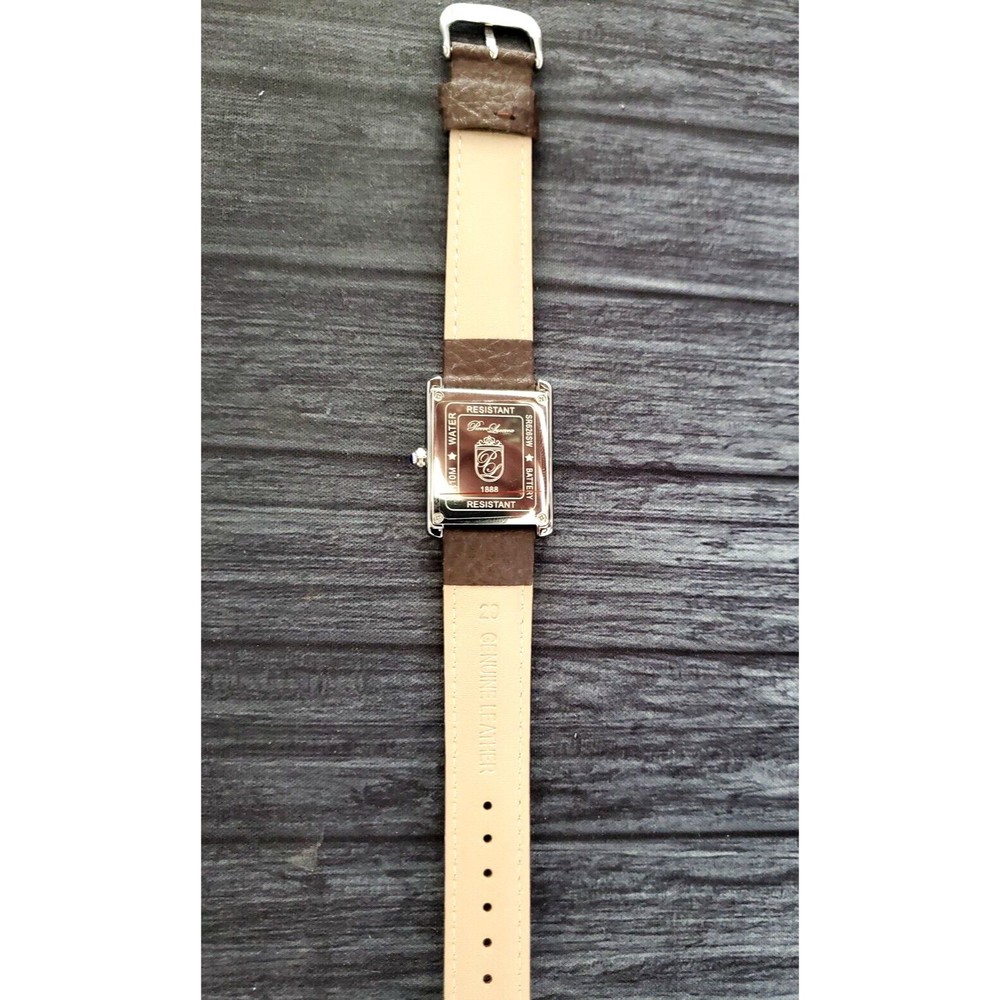 Pierre Lucerne 1888 Must Tank Style Mens Dress Watch Swiss Inspired Brown Band - Picture 14 of 16